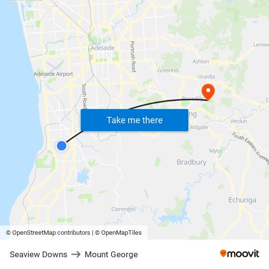 Seaview Downs to Mount George map