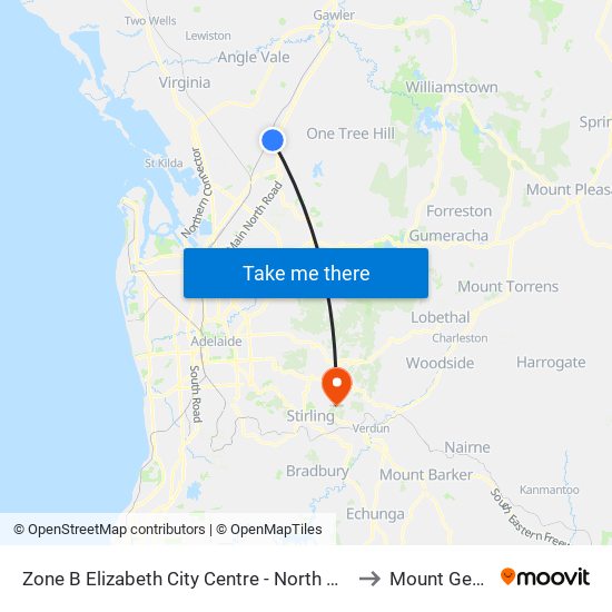 Zone B Elizabeth City Centre - North West side to Mount George map