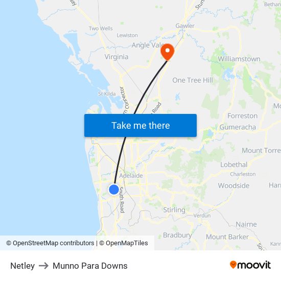 Netley to Munno Para Downs map