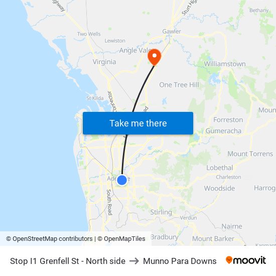 Stop I1 Grenfell St - North side to Munno Para Downs map
