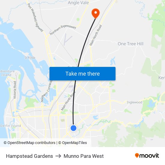 Hampstead Gardens to Munno Para West map