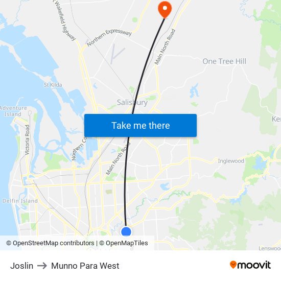 Joslin to Munno Para West map