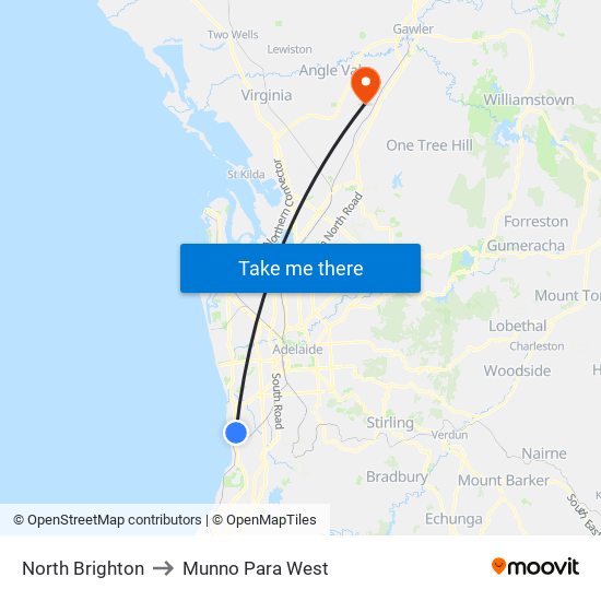 North Brighton to Munno Para West map