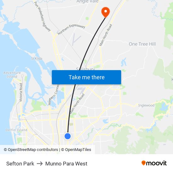 Sefton Park to Munno Para West map