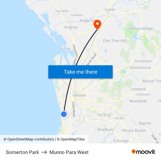 Somerton Park to Munno Para West map