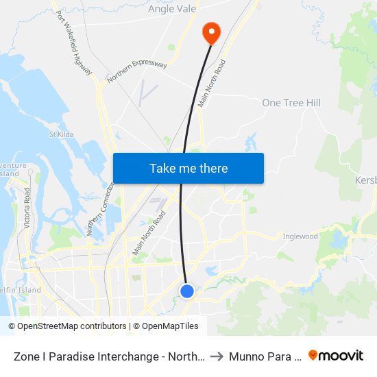 Zone I Paradise Interchange - North West side to Munno Para West map