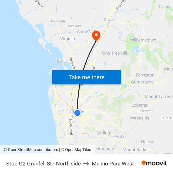 Stop G2 Grenfell St - North side to Munno Para West map