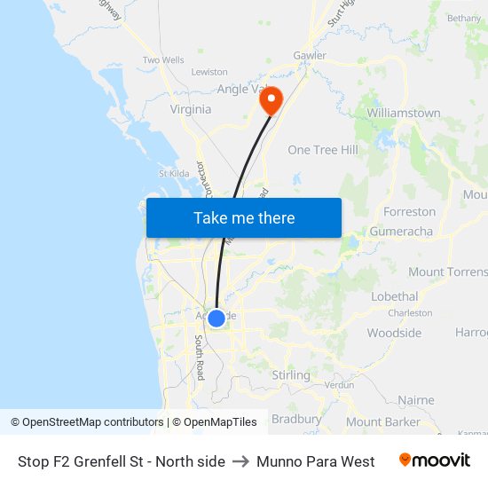 Stop F2 Grenfell St - North side to Munno Para West map