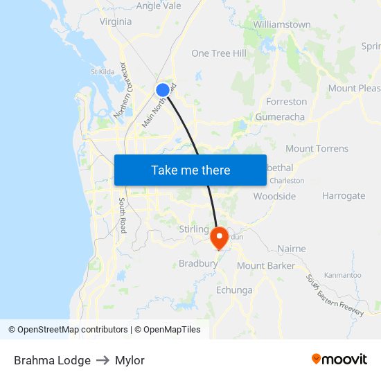 Brahma Lodge to Mylor map