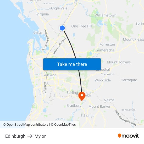 Edinburgh to Mylor map