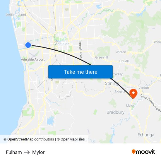 Fulham to Mylor map