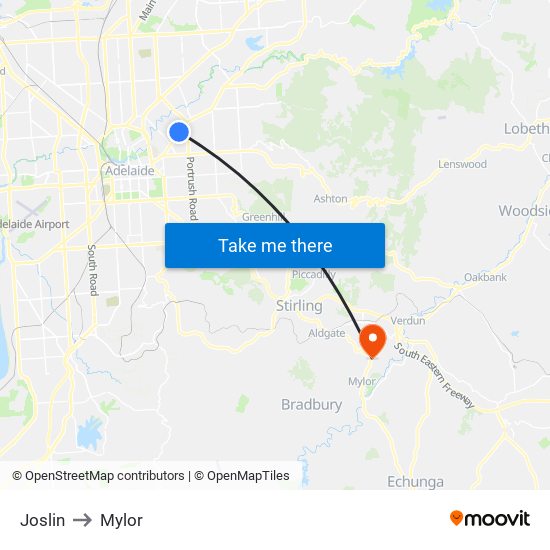Joslin to Mylor map