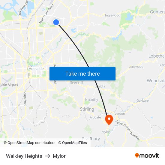 Walkley Heights to Mylor map