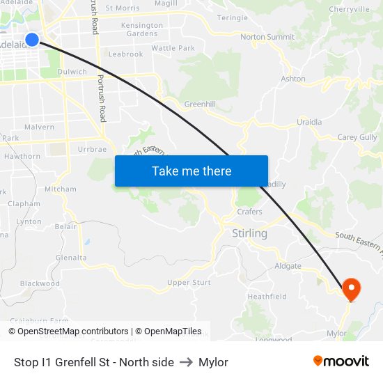 Stop I1 Grenfell St - North side to Mylor map