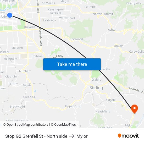 Stop G2 Grenfell St - North side to Mylor map