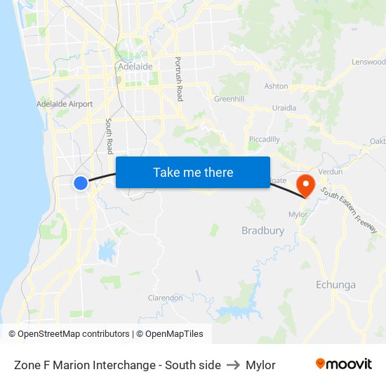 Zone F Marion Interchange - South side to Mylor map