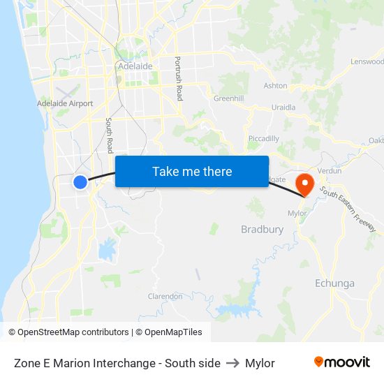 Zone E Marion Interchange - South side to Mylor map
