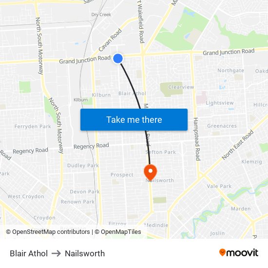 Blair Athol to Nailsworth map