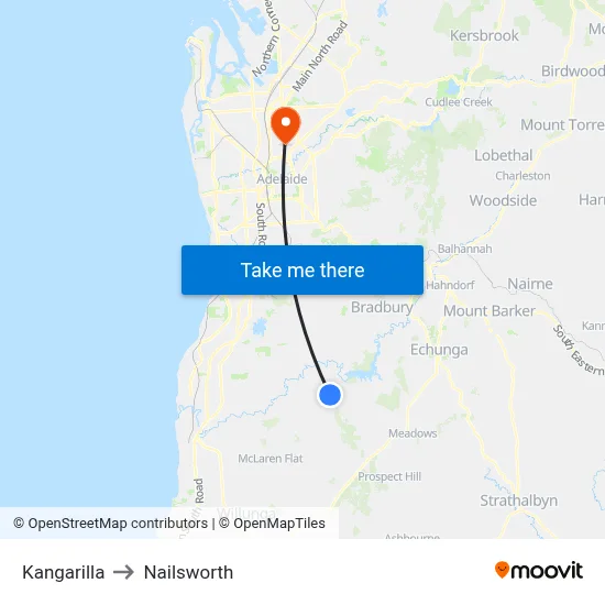 Kangarilla to Nailsworth map