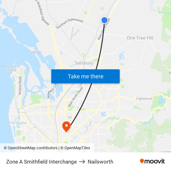 Zone A Smithfield Interchange to Nailsworth map