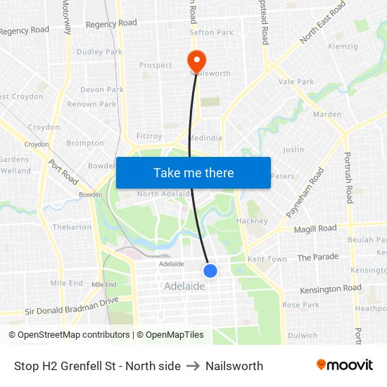 Stop H2 Grenfell St - North side to Nailsworth map