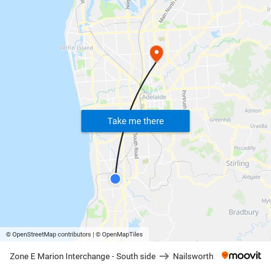 Zone E Marion Interchange - South side to Nailsworth map