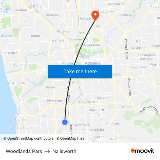 Woodlands Park to Nailsworth map