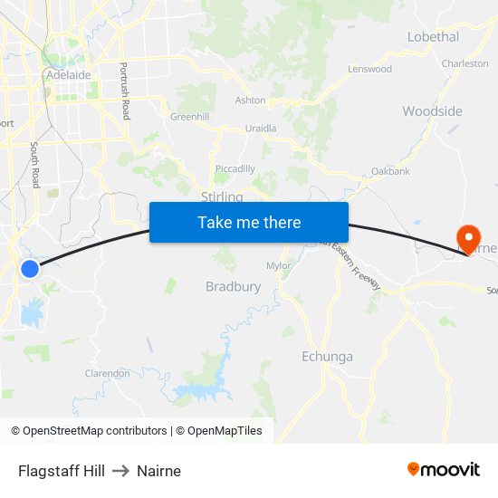 Flagstaff Hill to Nairne map