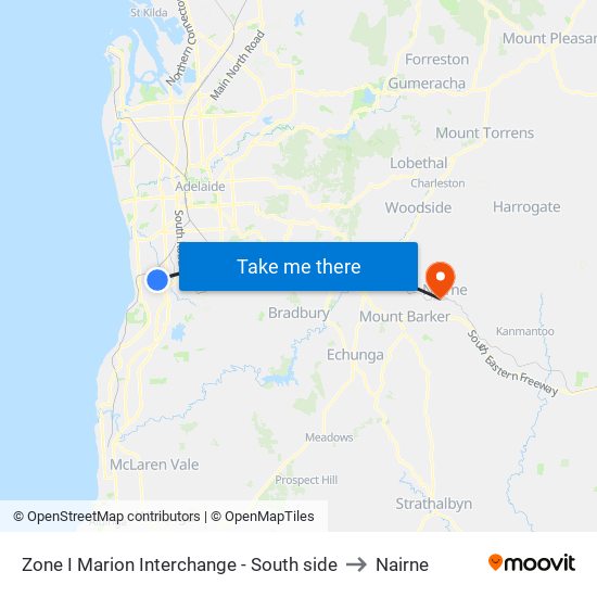 Zone I Marion Interchange - South side to Nairne map