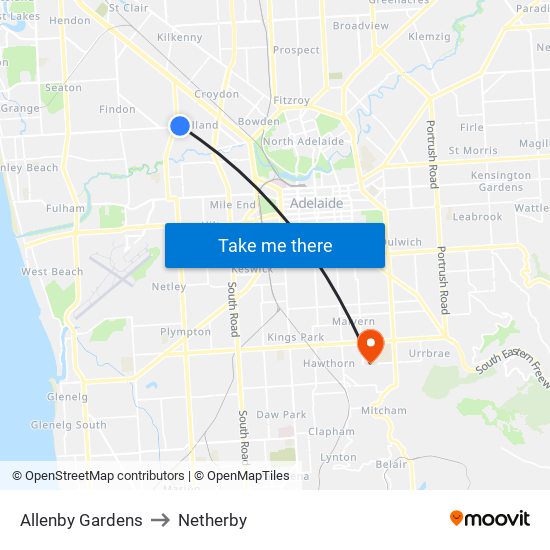 Allenby Gardens to Netherby map