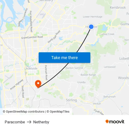 Paracombe to Netherby map