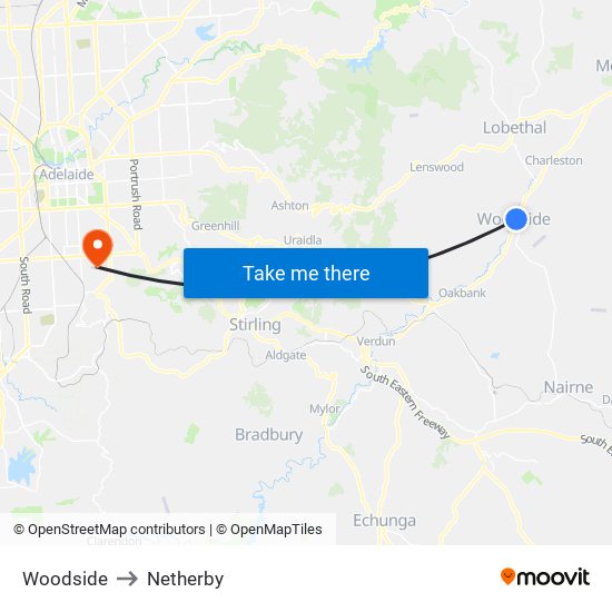 Woodside to Netherby map