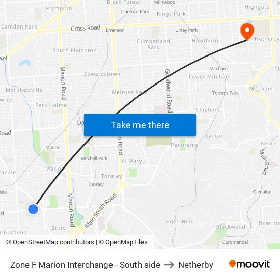 Zone F Marion Interchange - South side to Netherby map