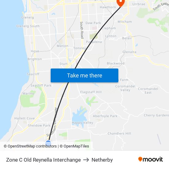 Zone C Old Reynella Interchange to Netherby map