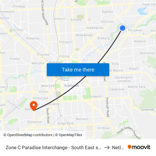 Zone C Paradise Interchange - South East side to Netley map