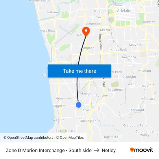 Zone D Marion Interchange - South side to Netley map