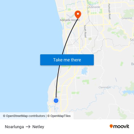 Noarlunga to Netley map