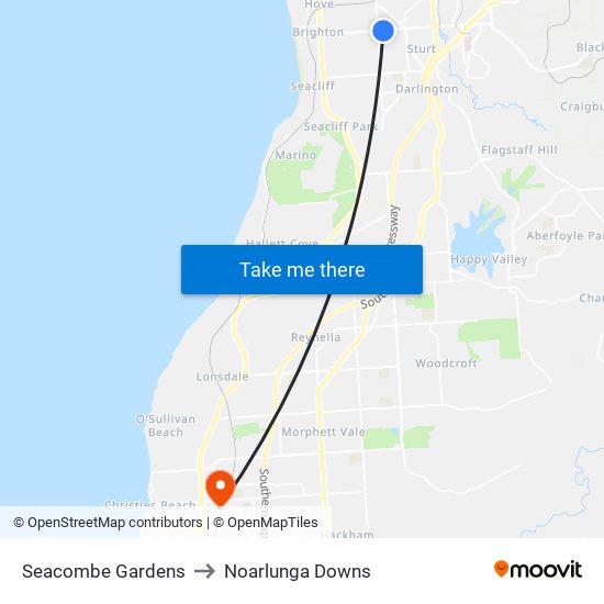 Seacombe Gardens to Noarlunga Downs map