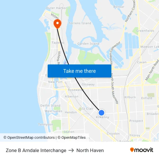 Zone B Arndale Interchange to North Haven map