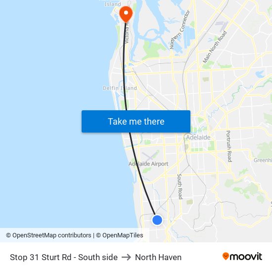 Stop 31 Sturt Rd - South side to North Haven map