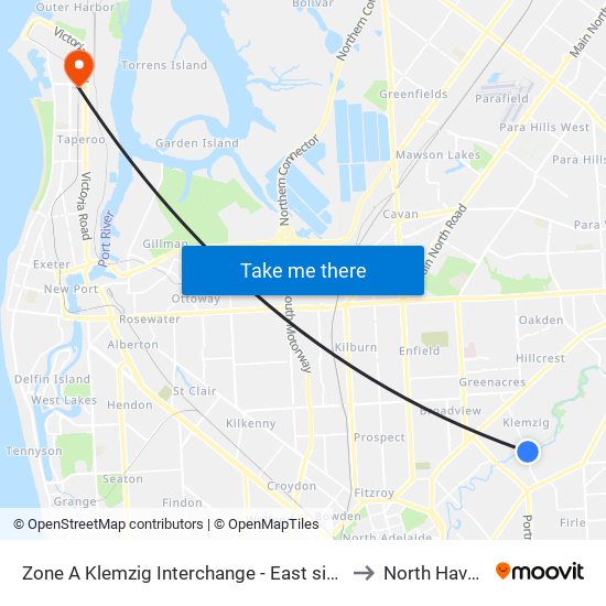 Zone A Klemzig Interchange - East side to North Haven map