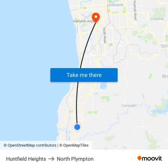 Huntfield Heights to North Plympton map