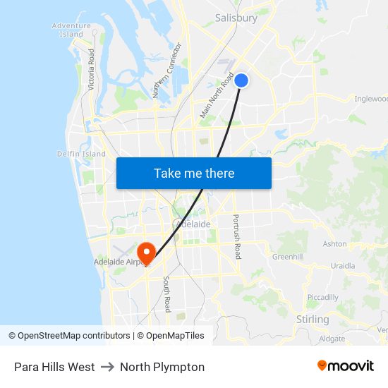 Para Hills West to North Plympton map