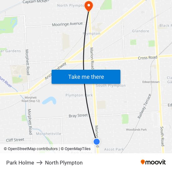 Park Holme to North Plympton map