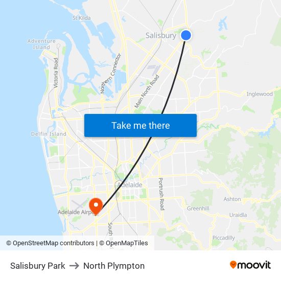 Salisbury Park to North Plympton map