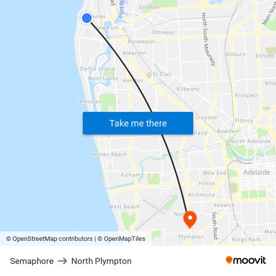 Semaphore to North Plympton map