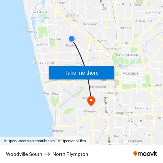Woodville South to North Plympton map