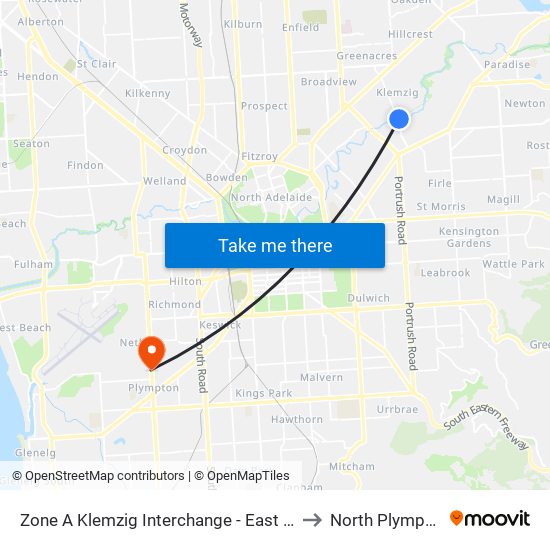 Zone A Klemzig Interchange - East side to North Plympton map