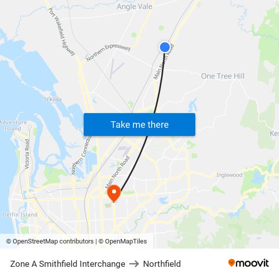 Zone A Smithfield Interchange to Northfield map