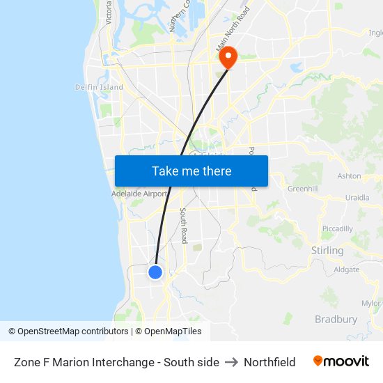 Zone F Marion Interchange - South side to Northfield map